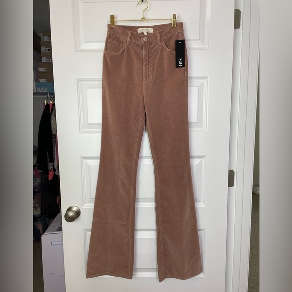 Current/Elliott Women's The Side Street High Rise Flare Pants in Blush Corduroy - Picture 5 of 10